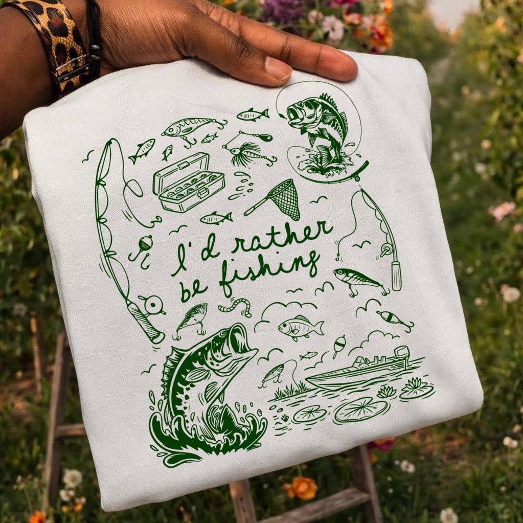 I'd rather be fishing screen print transfer•