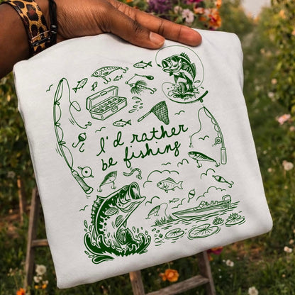 I'd rather be fishing screen print transfer•