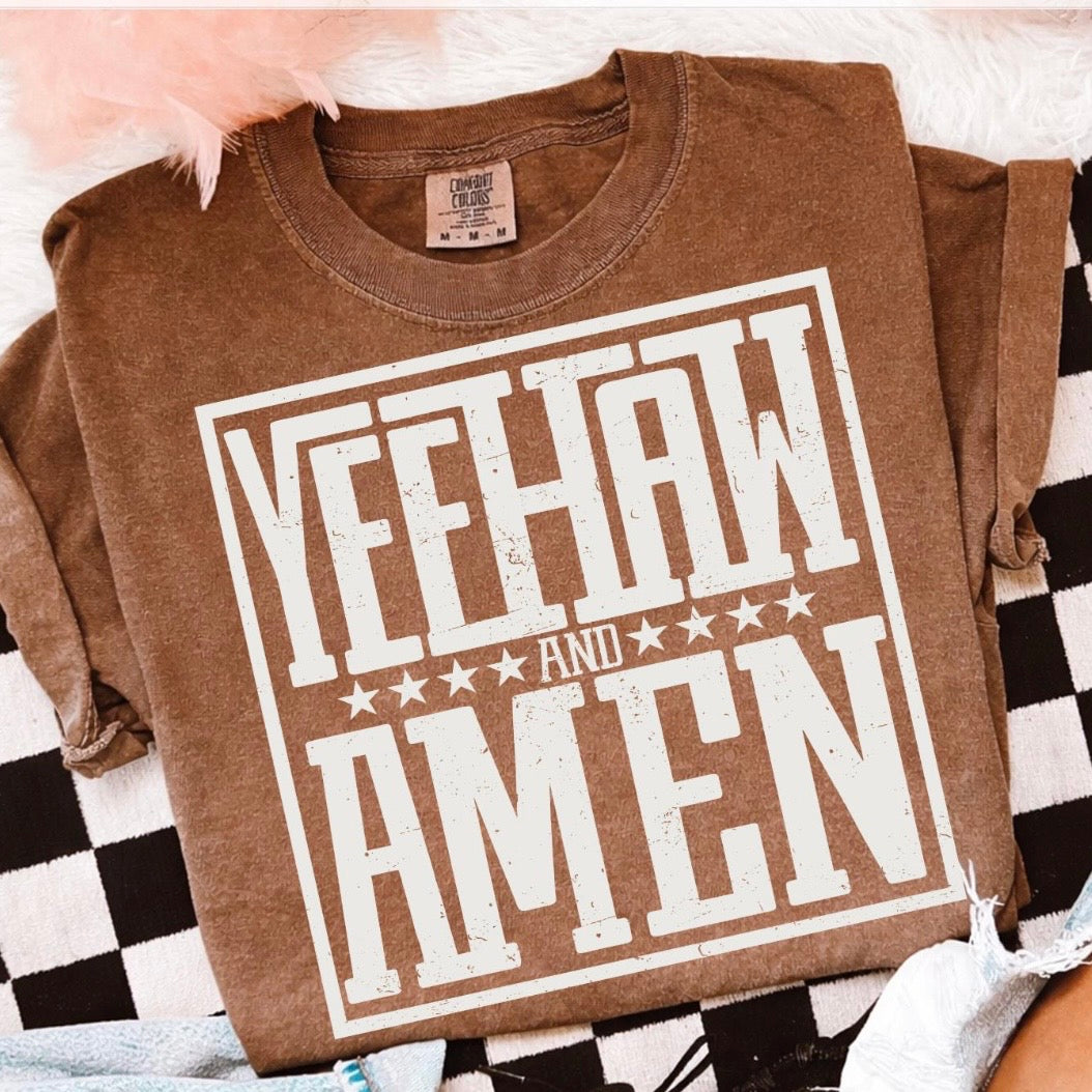yeehaw & amen screen print transfer•