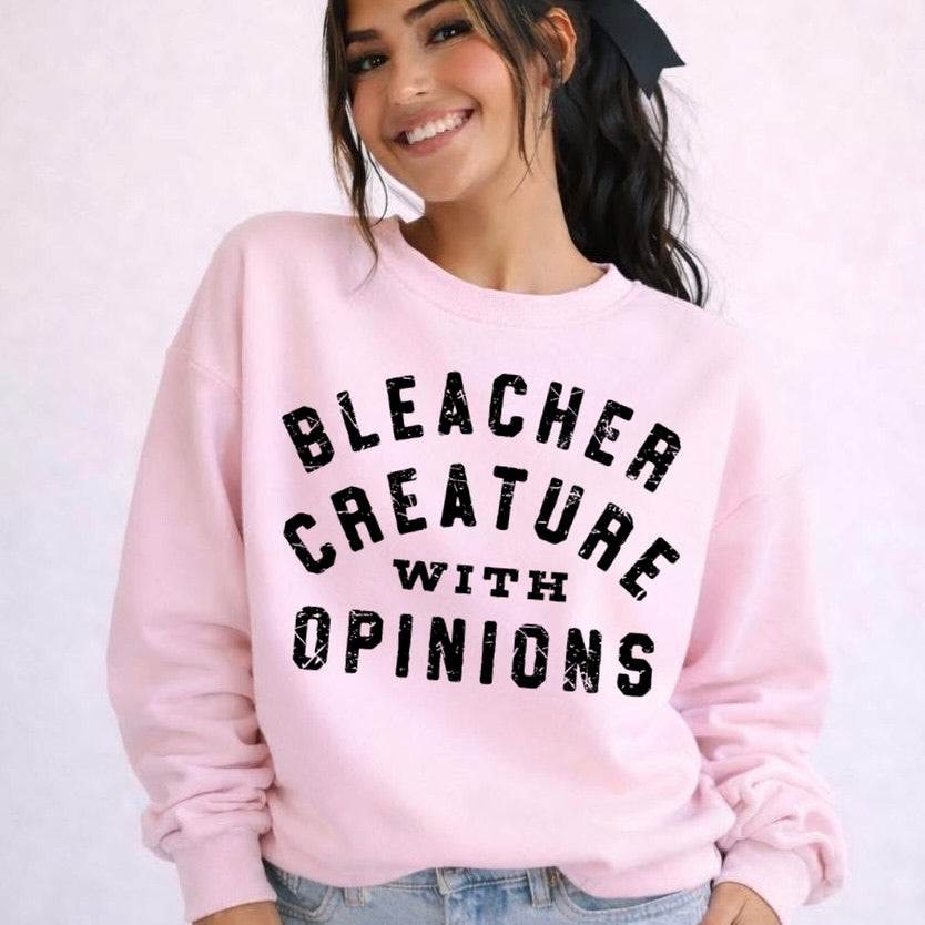 Bleacher creature with opinions screen print transfer•