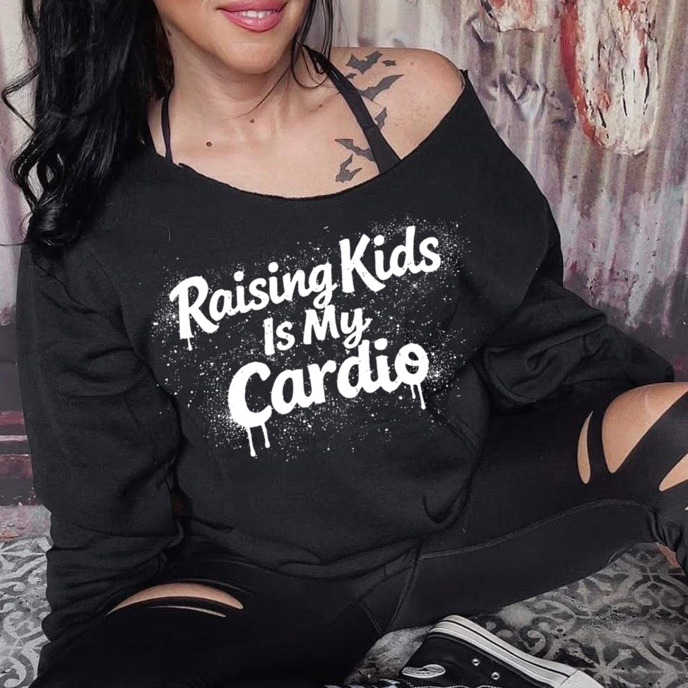 raising kids is my cardio screen print transfer