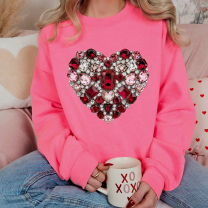 faux jewel heart clear film screen print