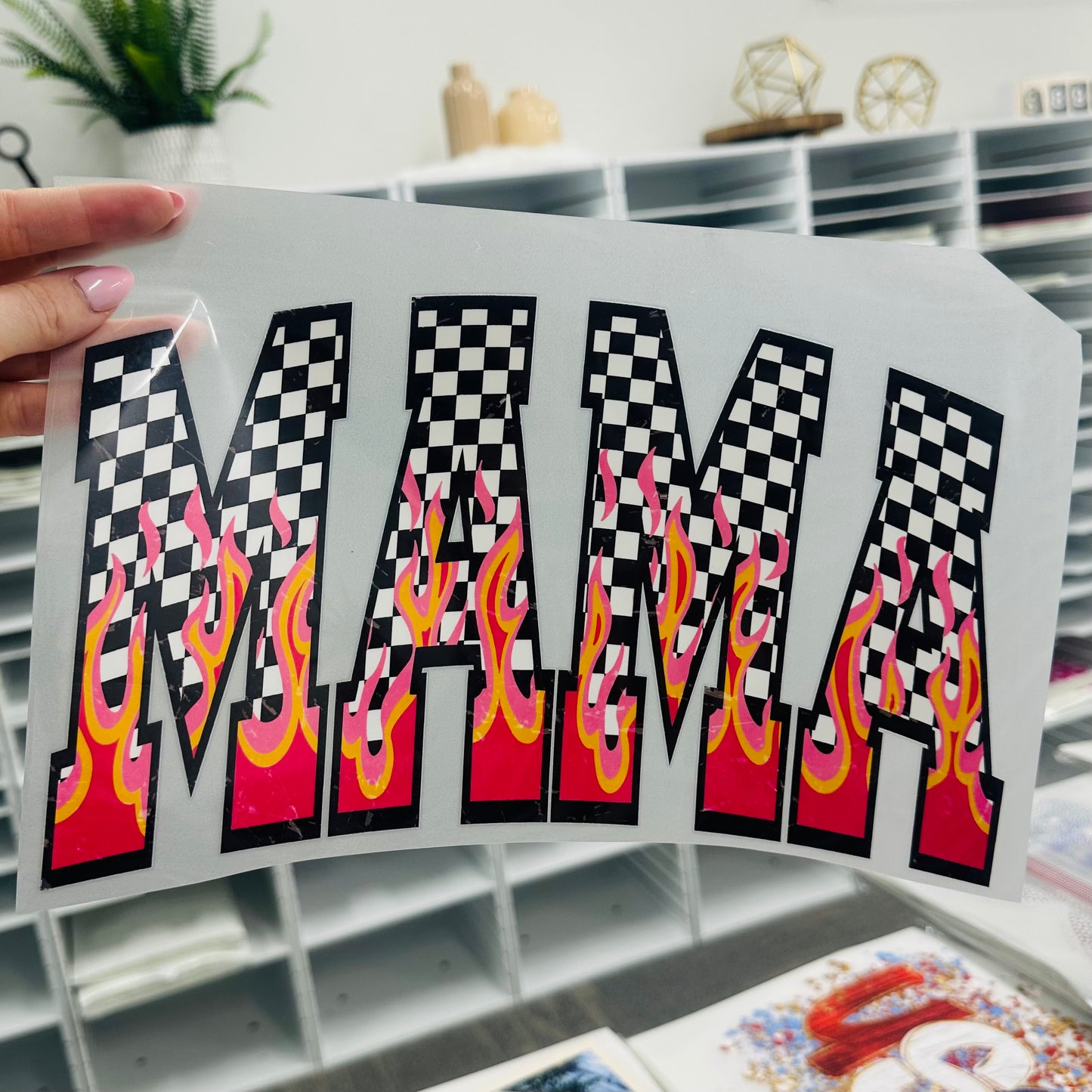 PRE-ORDER 7-10 business days checker flame MAMA DTF