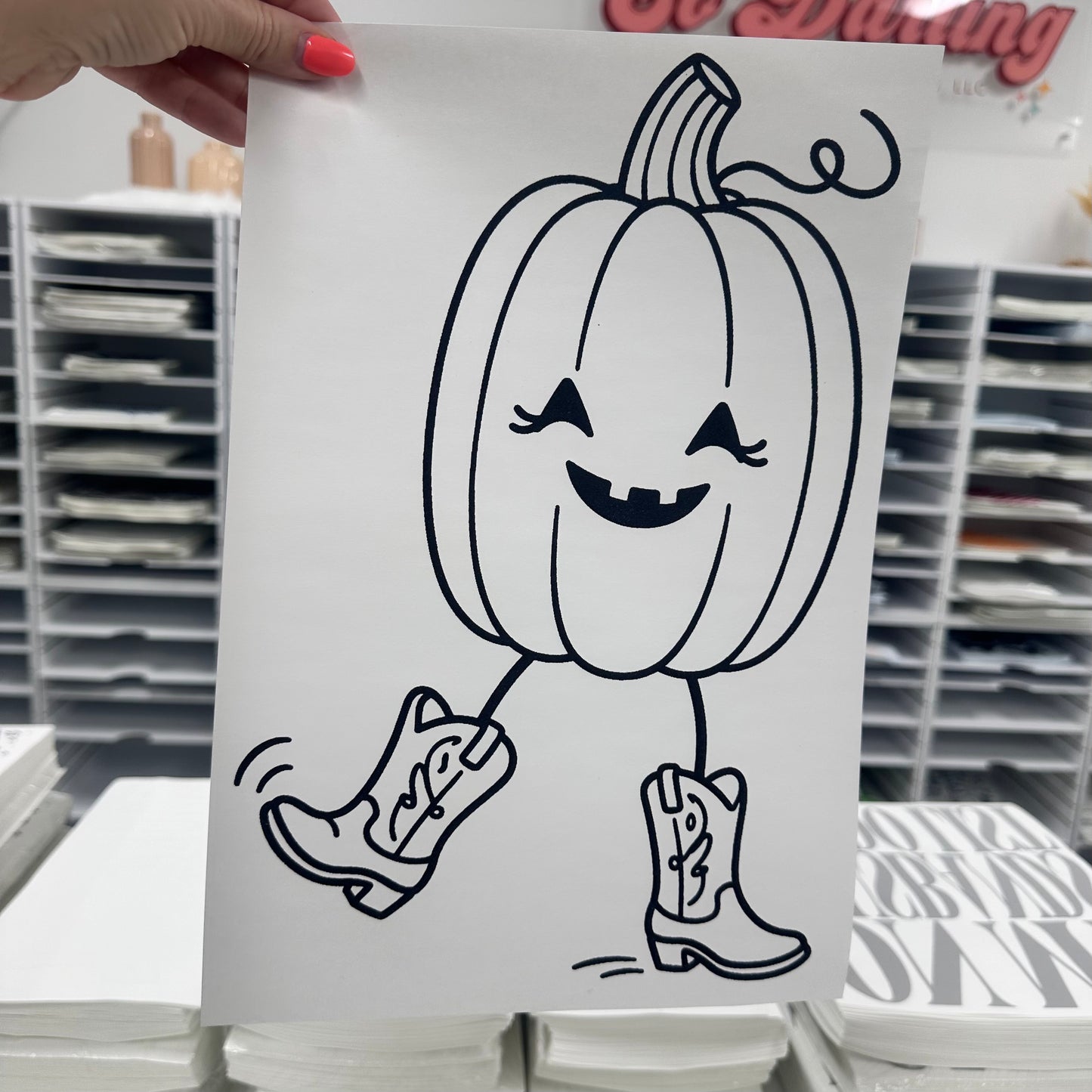 western pumpkin screen print transfer•