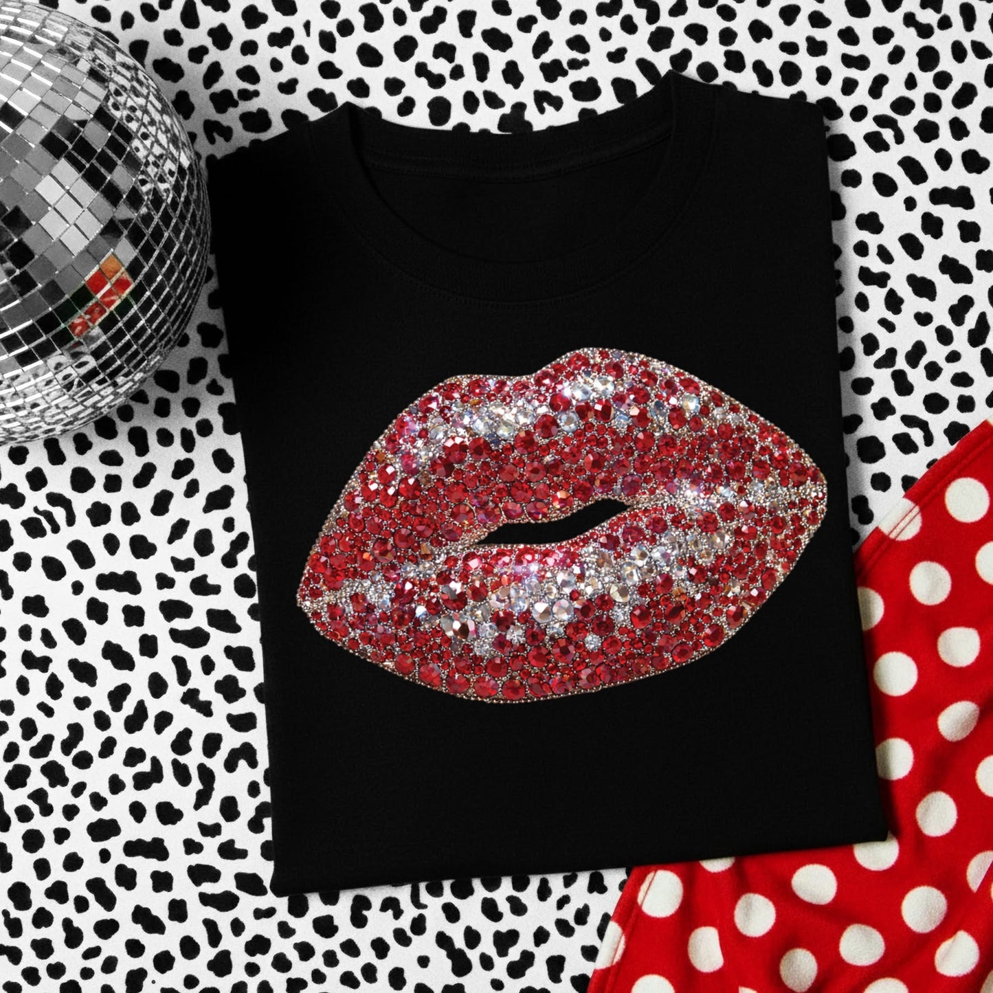 gemstone lips clear film screen print