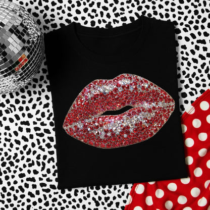 gemstone lips clear film screen print