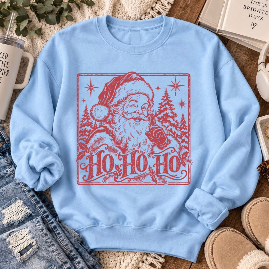 vintage santa screen print transfer
