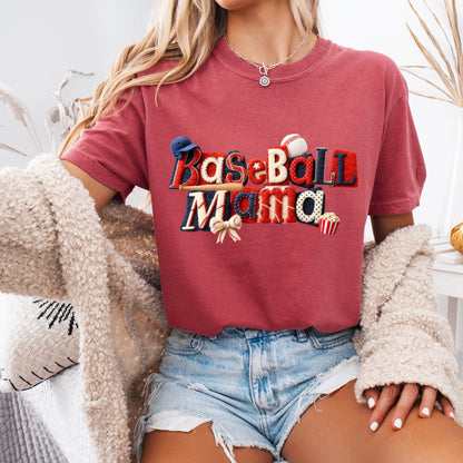 baseball mama clear film screen print