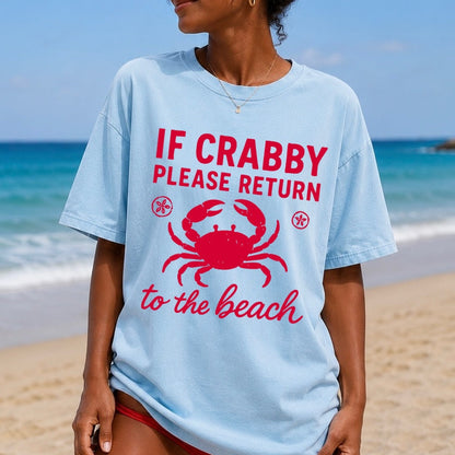 if crabby return to beach screen print transfer•