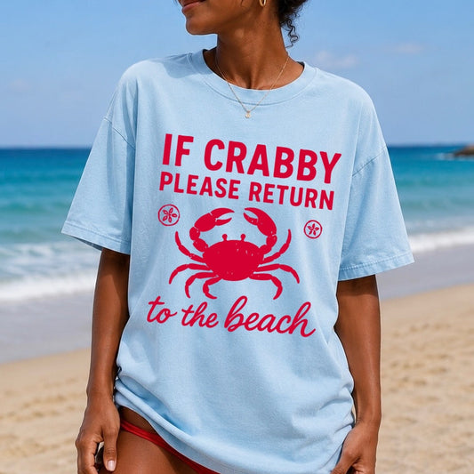 if crabby return to beach screen print transfer•