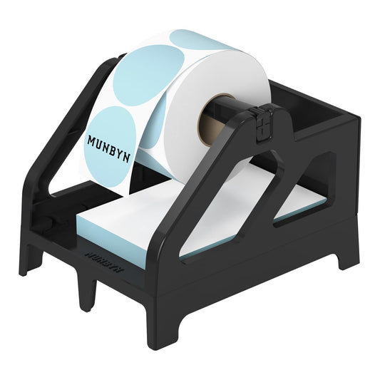 MUNBYN Label Holder for Rolls and Fan-Fold Labels, Black