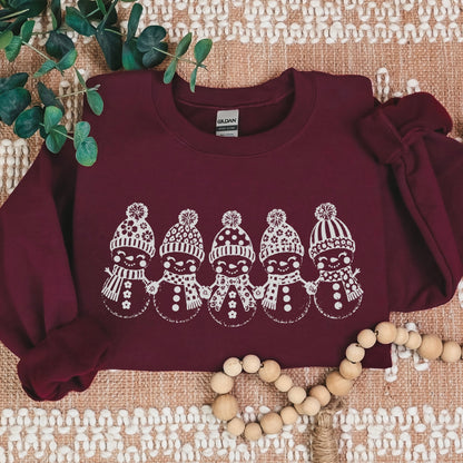 metallic silver snowmen screen print transfer•