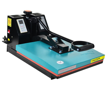 Fancierstudio Industrial-Quality Digital 15-by-15-Inch Sublimation T-Shirt Heat Press, Green Black