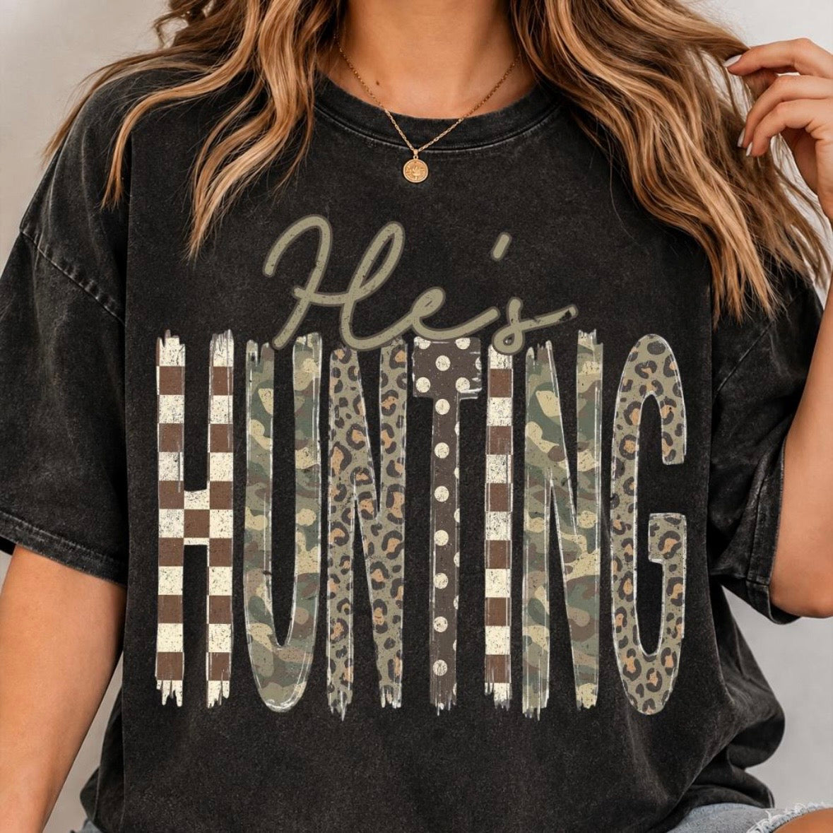 He's Hunting clear film screen print