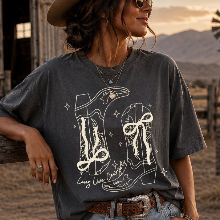 long live cowgirls screen print transfer•