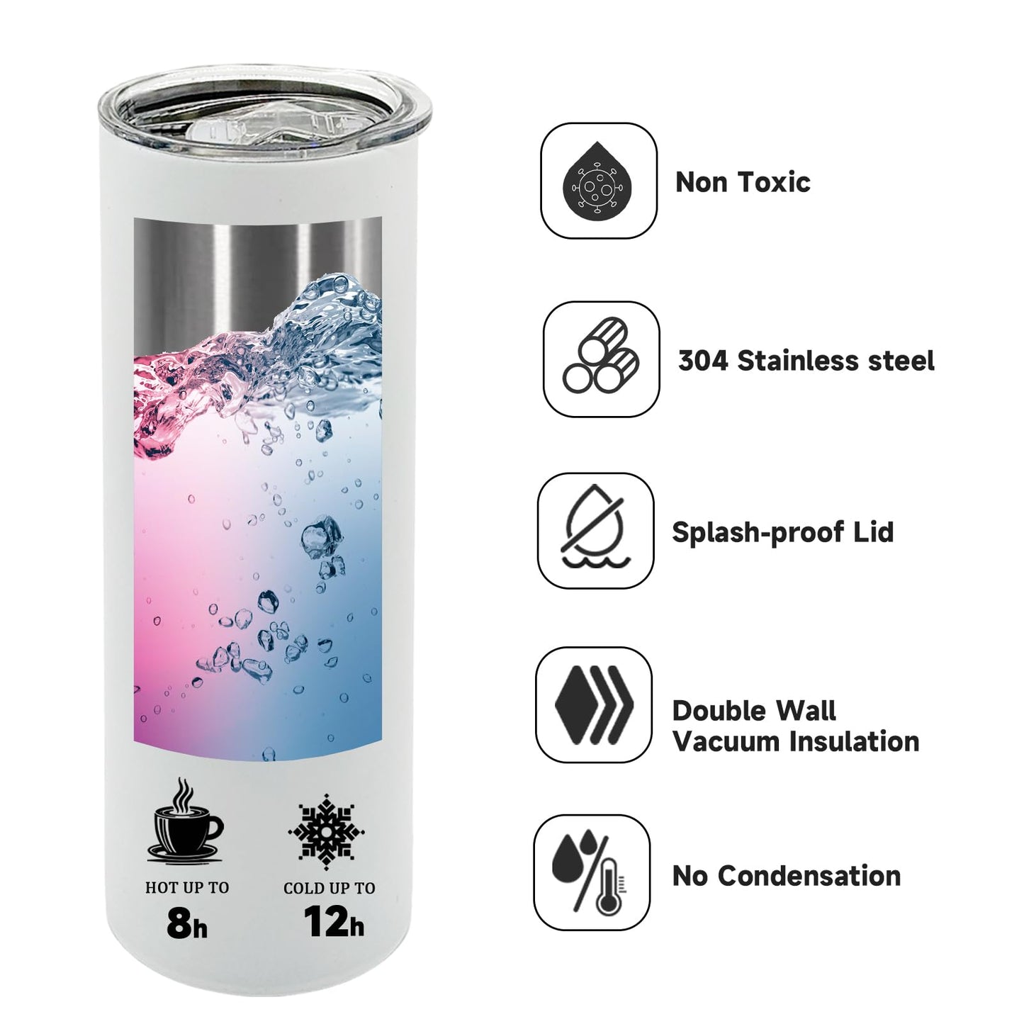 ZREGGUR 20 oz Straight Sublimation Blank Tumblers Bulk, Matte SS 25Pack