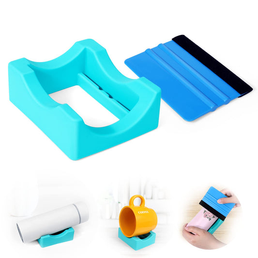 Mity rain Cup Cradle for Tumblers with Squeegee Use to Apply UV DTF Decal