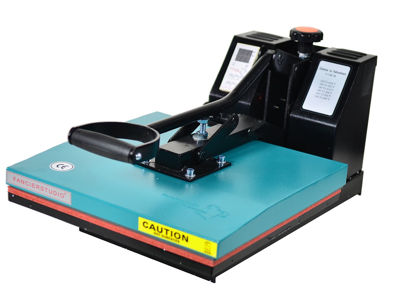 Fancierstudio Industrial-Quality Digital 15-by-15-Inch Sublimation T-Shirt Heat Press, Green Black