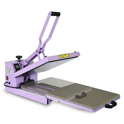 PlanetFlame 15x15 Slide Out Heat Press Machine for T-Shirts, Purple