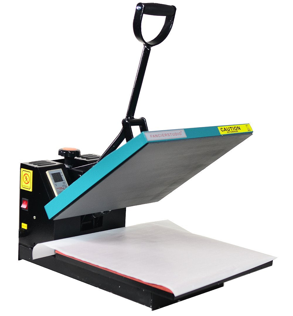 Fancierstudio Industrial-Quality Digital 15-by-15-Inch Sublimation T-Shirt Heat Press, Green Black
