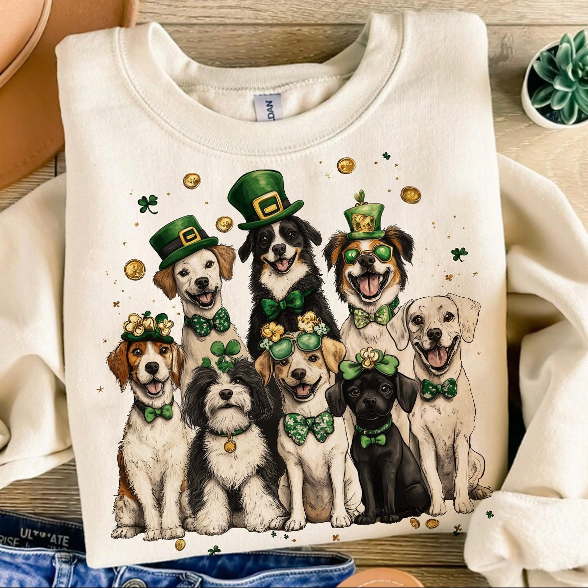 St. Patty's Dogs clear film screen print