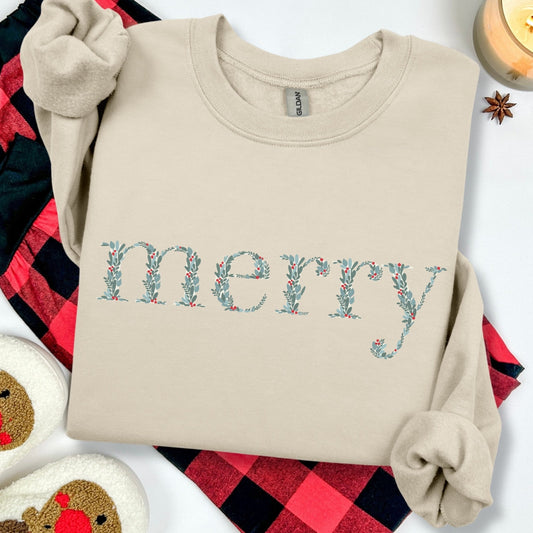 Simple Merry holly clear film transfer