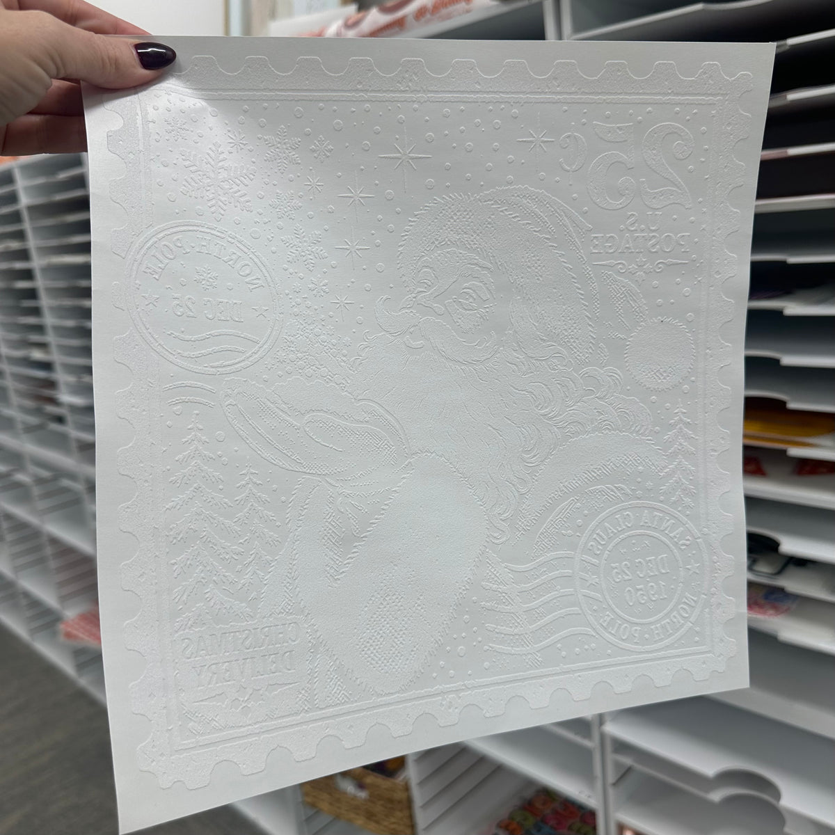 santa stamp screen print transfer