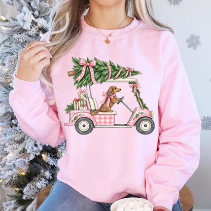 PRE-ORDER preppy christmas golf cart DTF 5-7 biz day tat