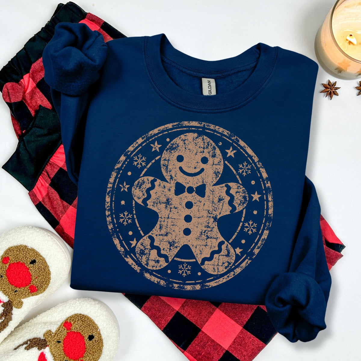gingerbread man screen print transfer•