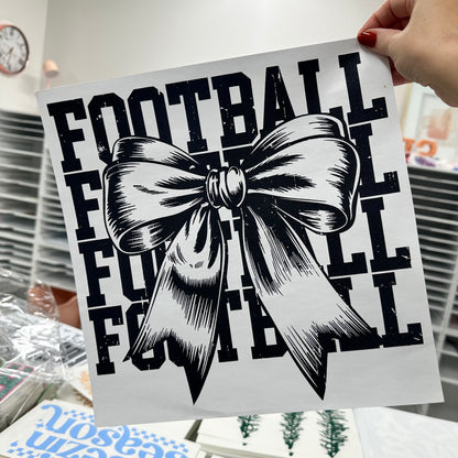 Football bow screen print transfer