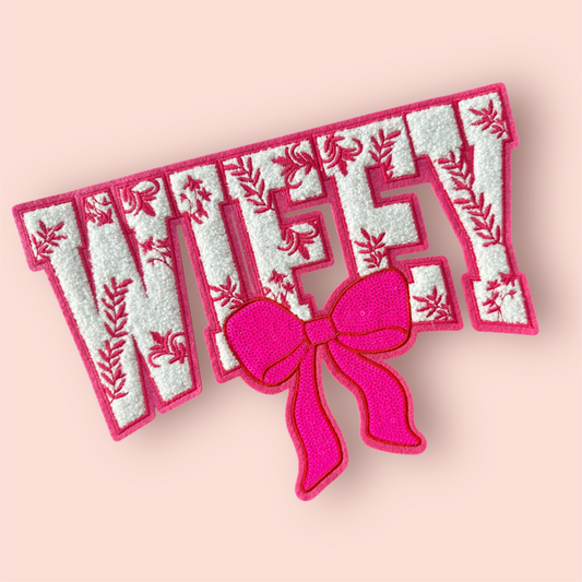 Chenille Patch - WIFEY BOW