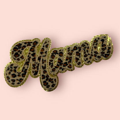 Chenille Patch - leopard MAMA