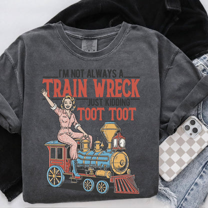 train wreck toot toot clear film screen print