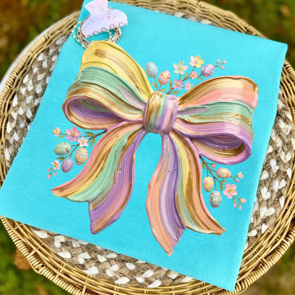 Easter Bow clear film screen print