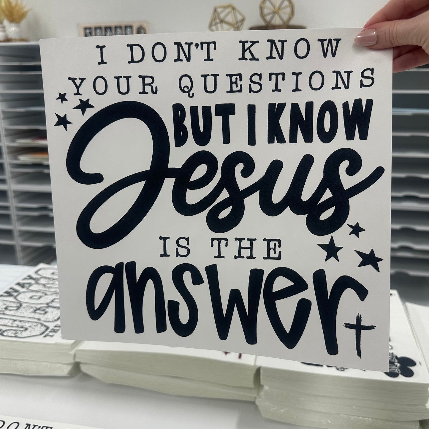 Jesus is the answer screen print transfer