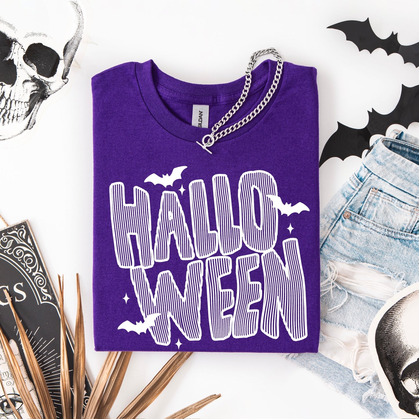 halloween stripe screen print transfer•