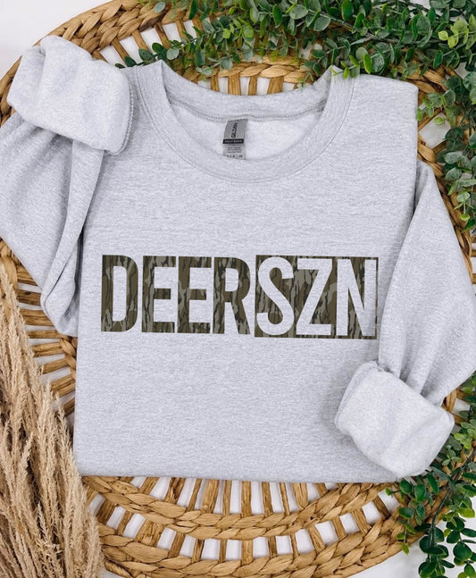 Deer Szn clear film screen print