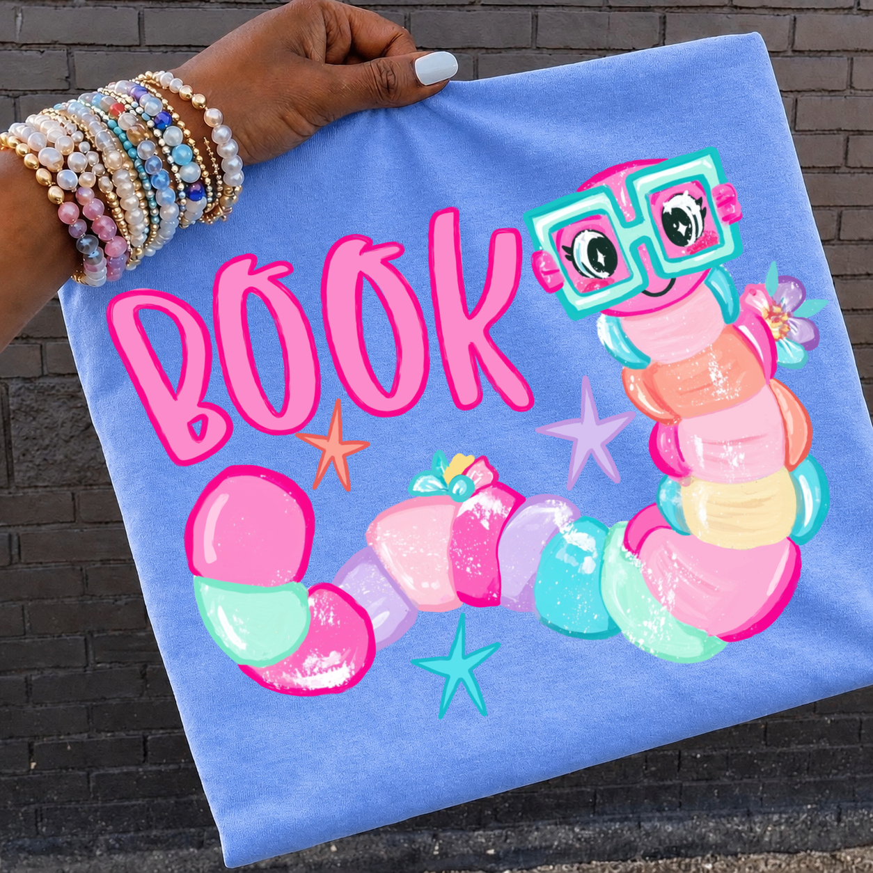 book worm clear film screen print