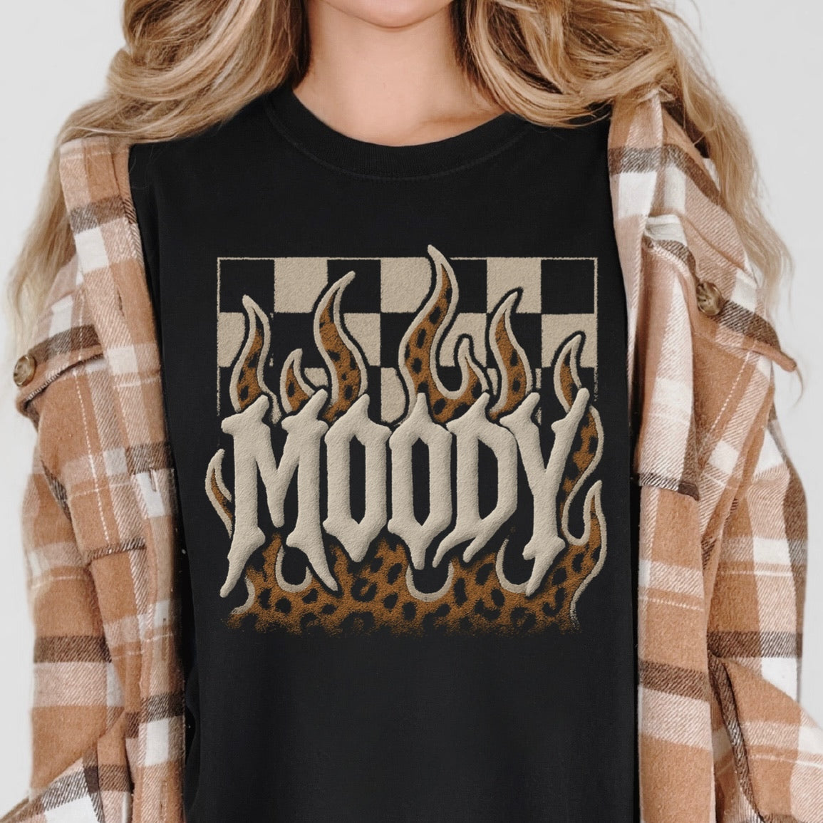 moody faux puff clear film screen print