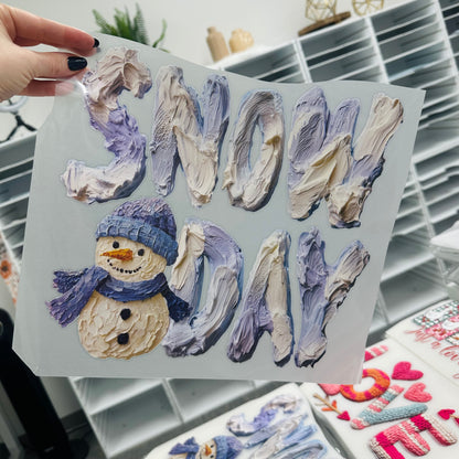 snow day clear film screen print