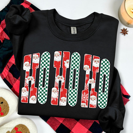 GLITTER Ho Ho Ho clear film screen print