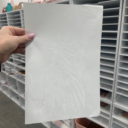 statue of liberty sketch 8x12 screen print transfer