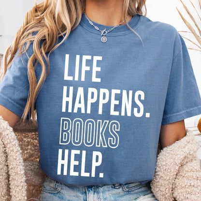 Life happens Books help screen print transfer•