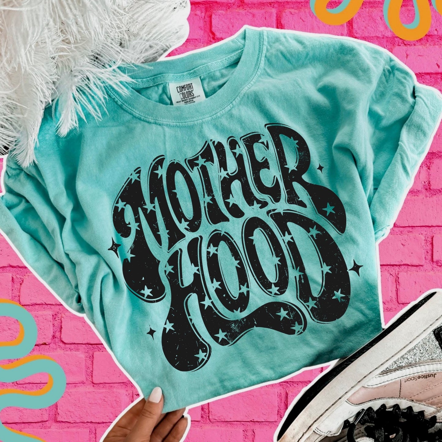 Motherhood retro screen print transfer•