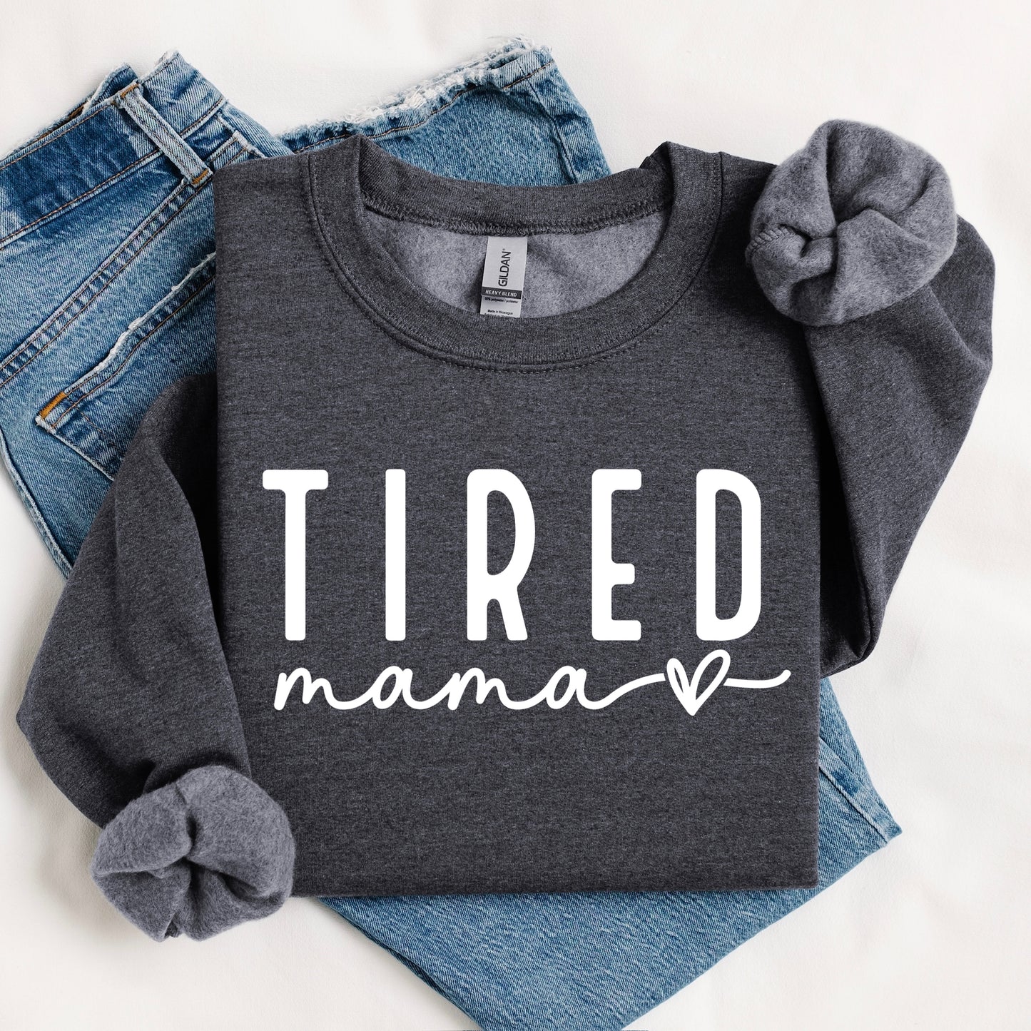 tired mama screen print transfer