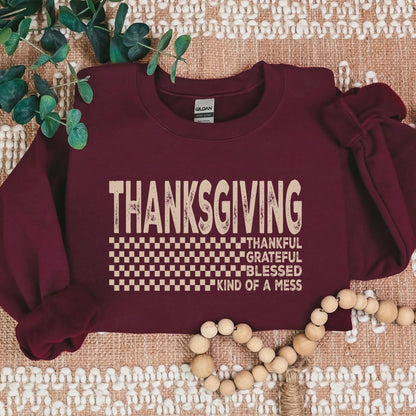 Thanksgiving checker screen print transfer