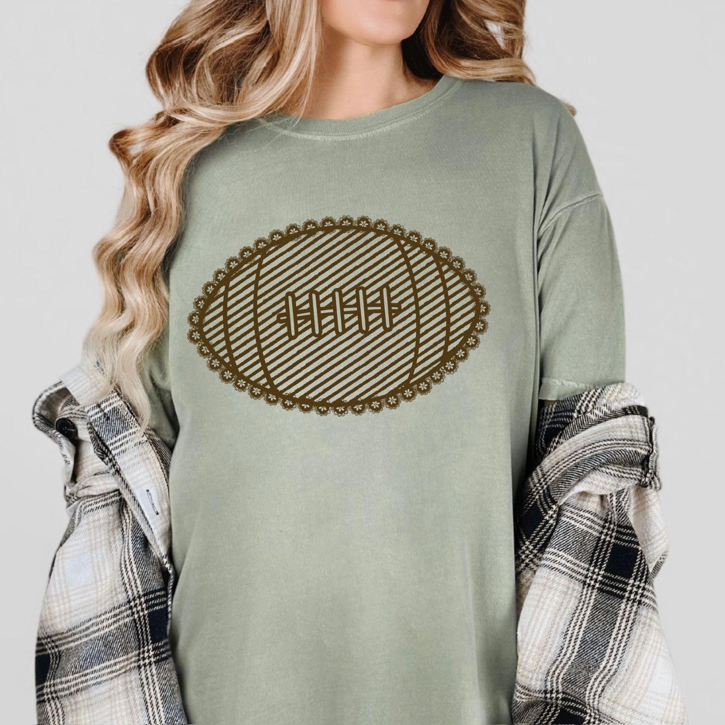 preppy football screen print transfer