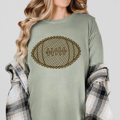 preppy football screen print transfer