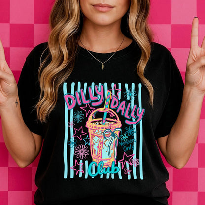 ice coffee dilly dally club clear film screen print•