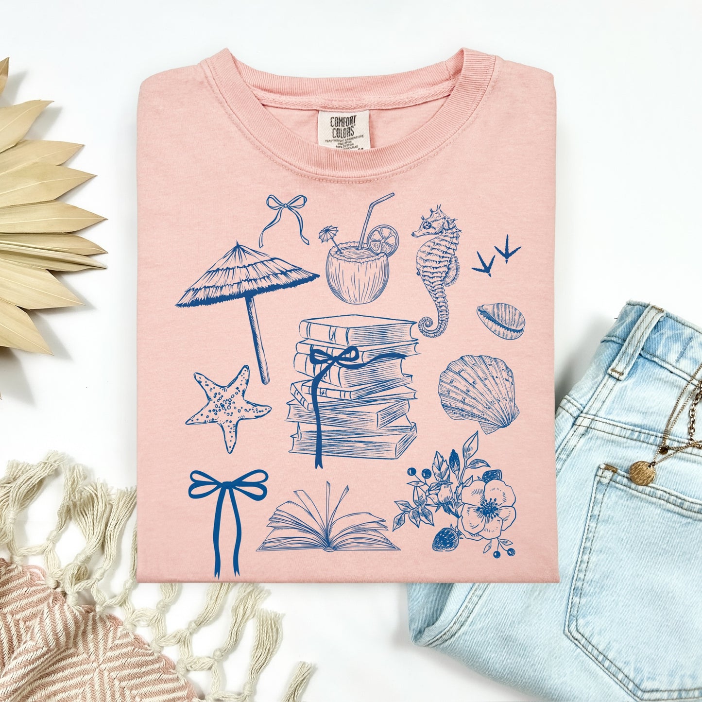 bookish summer screen print transfer